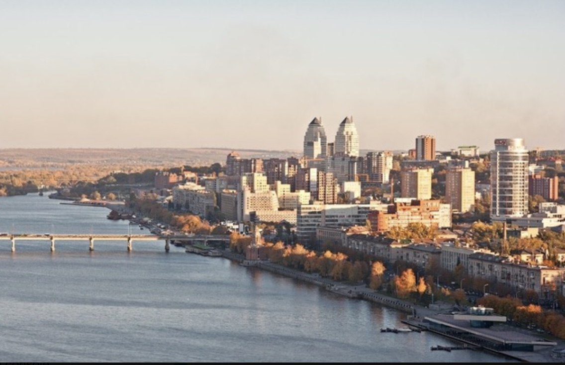 Dnipro skyline and river